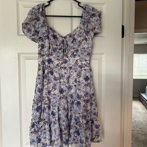 Francesca's Collections Purple and Brown Floral Mini Dress